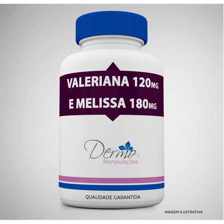 Valeriana 120mg e Melissa 180mg - Para uma boa noite de sono 60 cápsulas