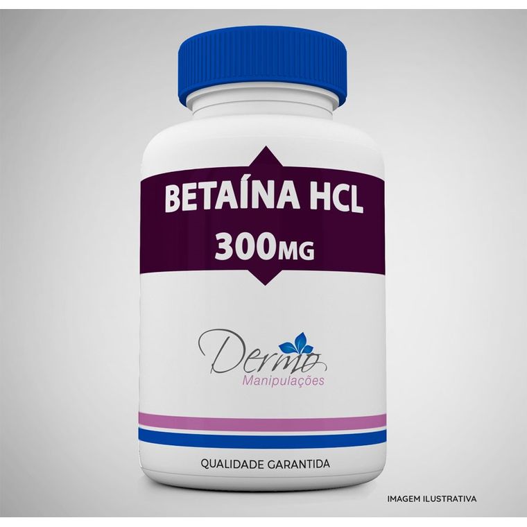 Betaína HCL 300mg – Auxiliar no processo digestivo 30 cápsulas