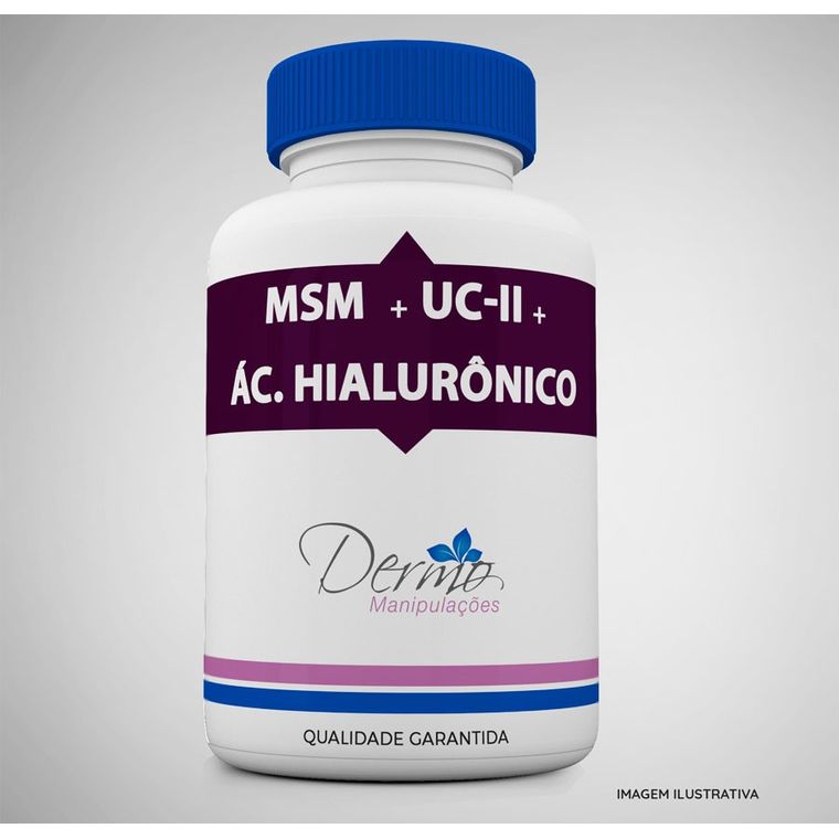 MSM 800mg + UC-II 40mg + Ácido Hialurônico 40mg - Regenera a cartilagem 30 cápsulas