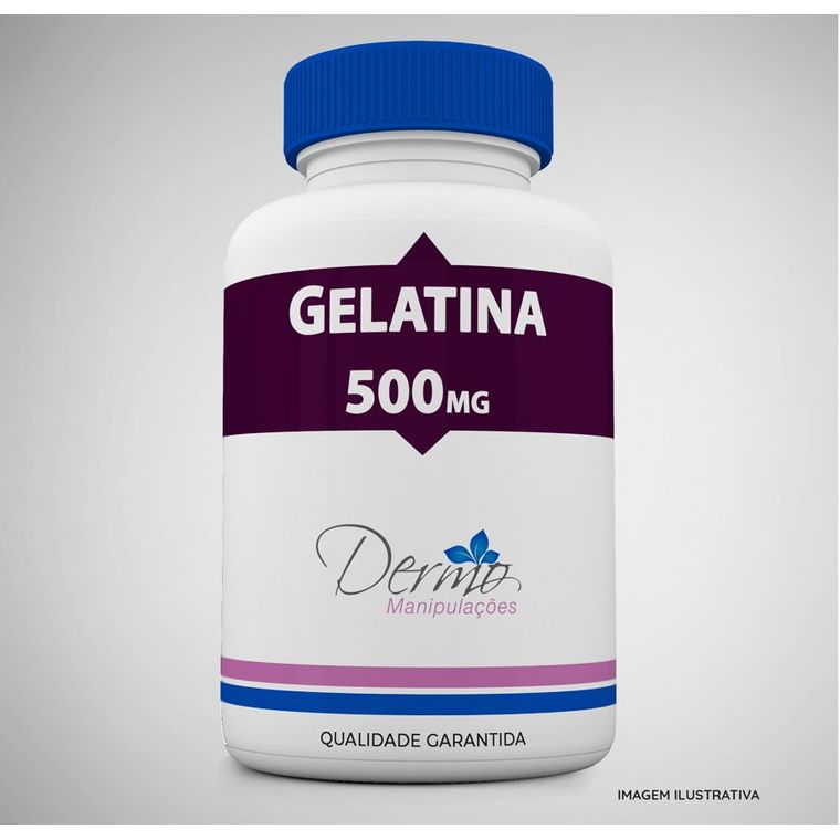 Gelatina 500mg - Elimina a flacidez 60 cápsulas